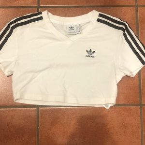 Black and white adidas crop top